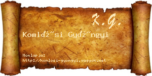 Komlósi Gyöngyi névjegykártya