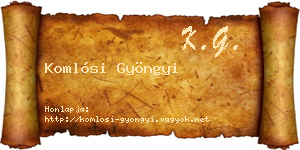 Komlósi Gyöngyi névjegykártya