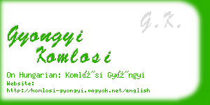 gyongyi komlosi business card